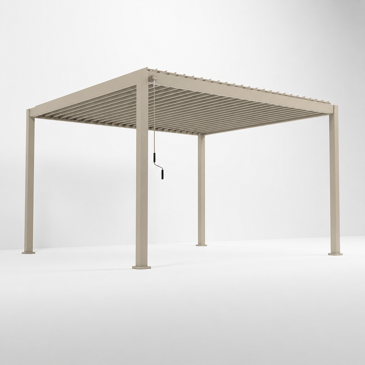 ENJOi Leo Aluminium Rectangular Pergola Pebble - 4m x 3m