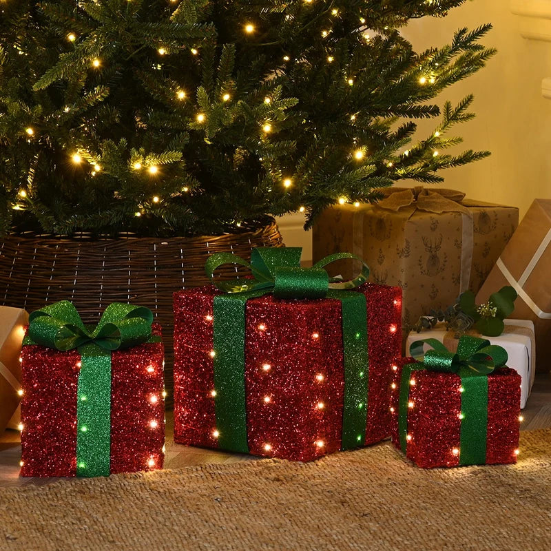 Red Light Up Christmas Presents
