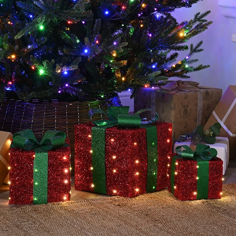 Red Light Up Christmas Presents
