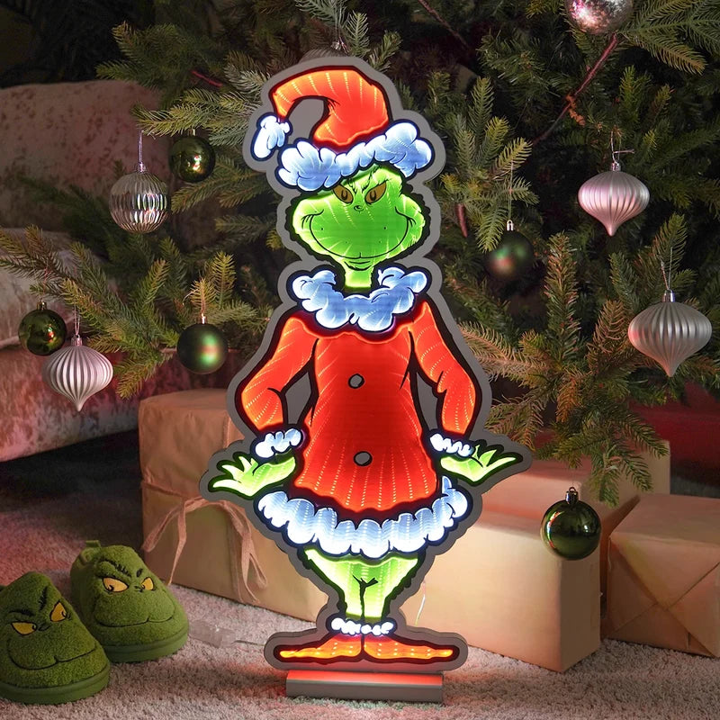 Grinch in Santa Suit Infinity Christmas Light - 60cm