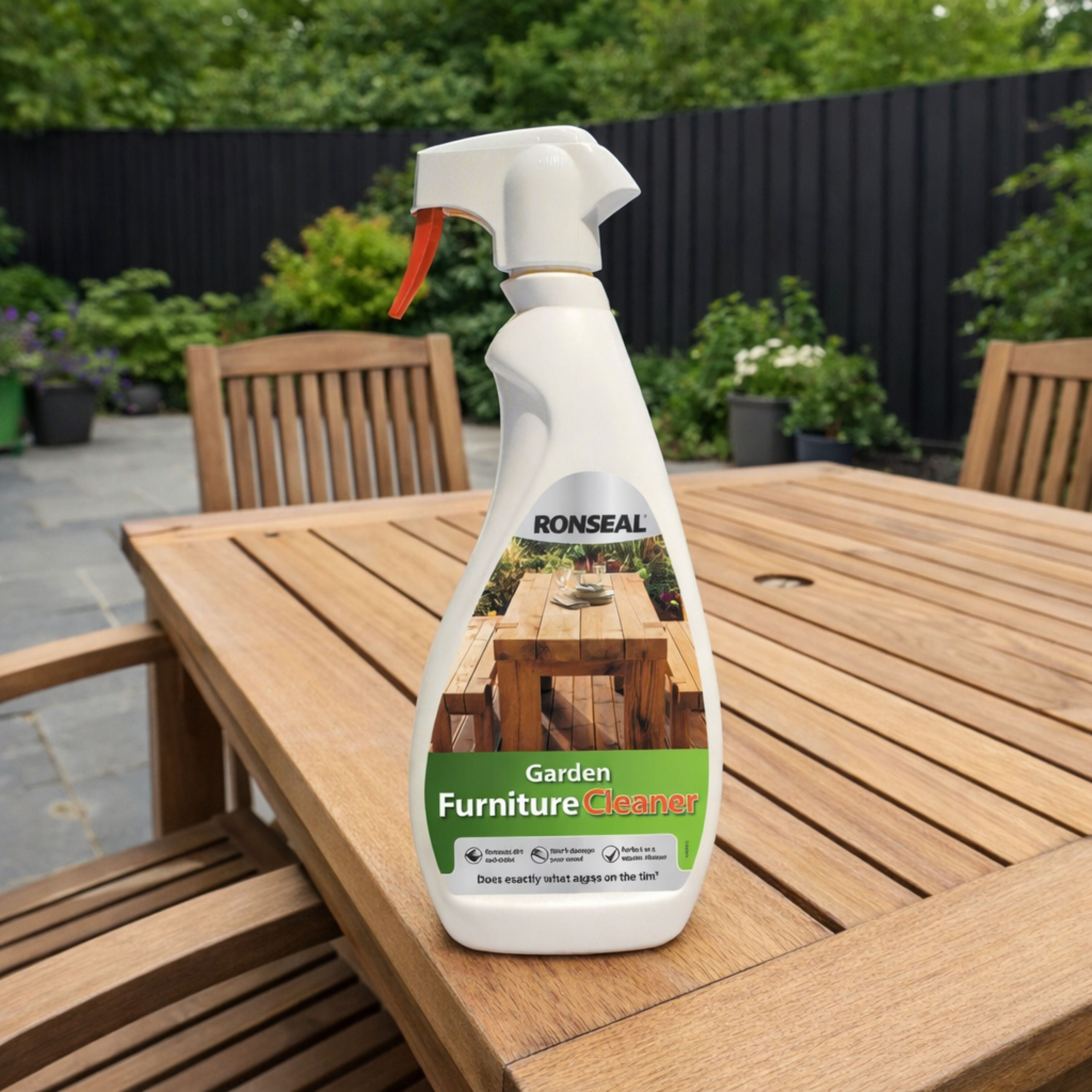 Ronseal Garden Furniture Cleaner 750ml – Outdoor Wood Cleaner