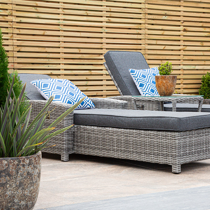 ENJOi Bordeaux Sunlounger Set Grey