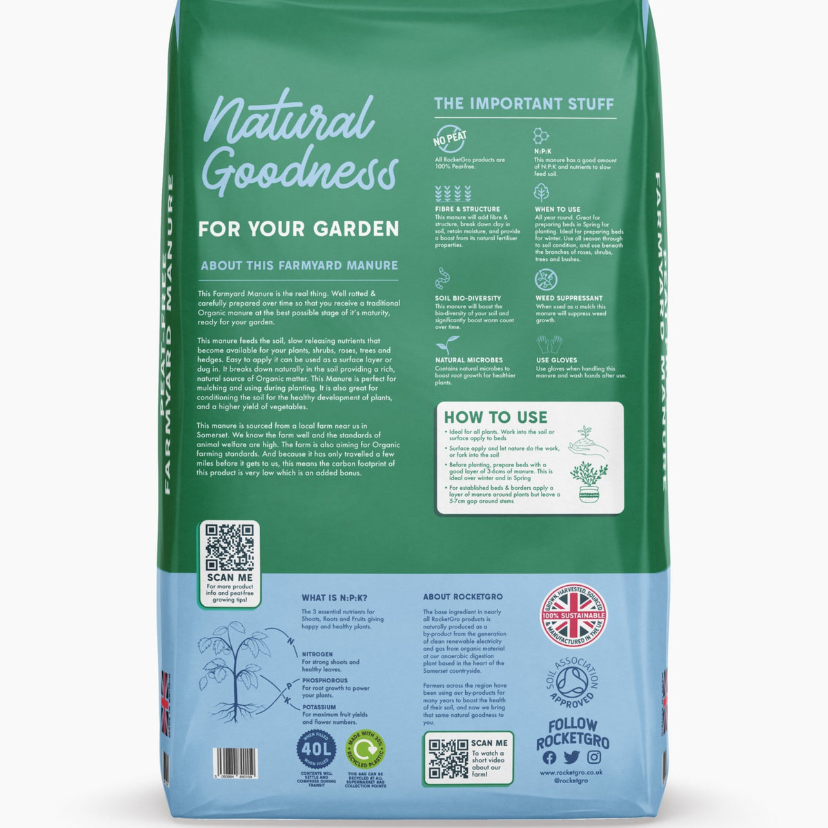 Rocket Gro Peat-Free Farmyard Manure 40L