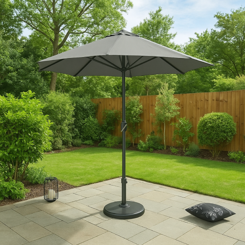 ENJOi Royal Round Aluminium 2.7m Grey Parasol