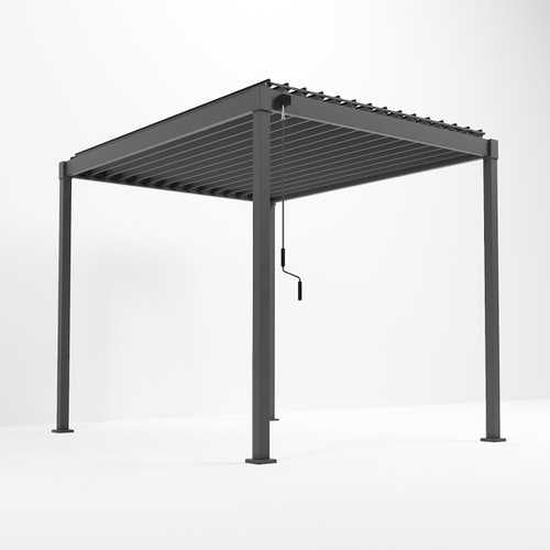 ENJOi Aura Steel Rectangular Pergola Anthracite Grey -  4m x 3m