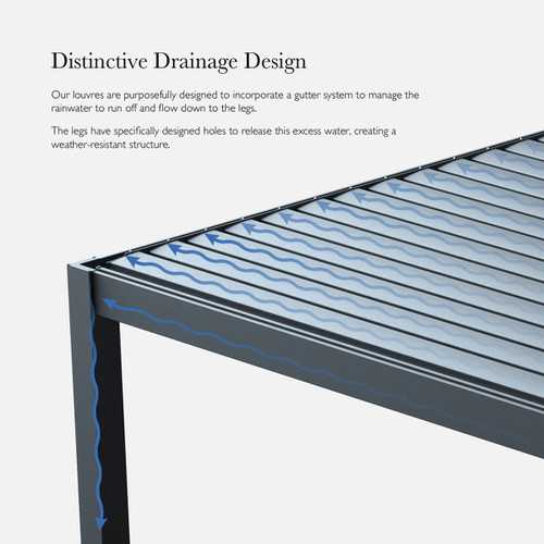 ENJOi Leo Aluminium Rectangular Pergola Wood Effect - 4m x 3.6m