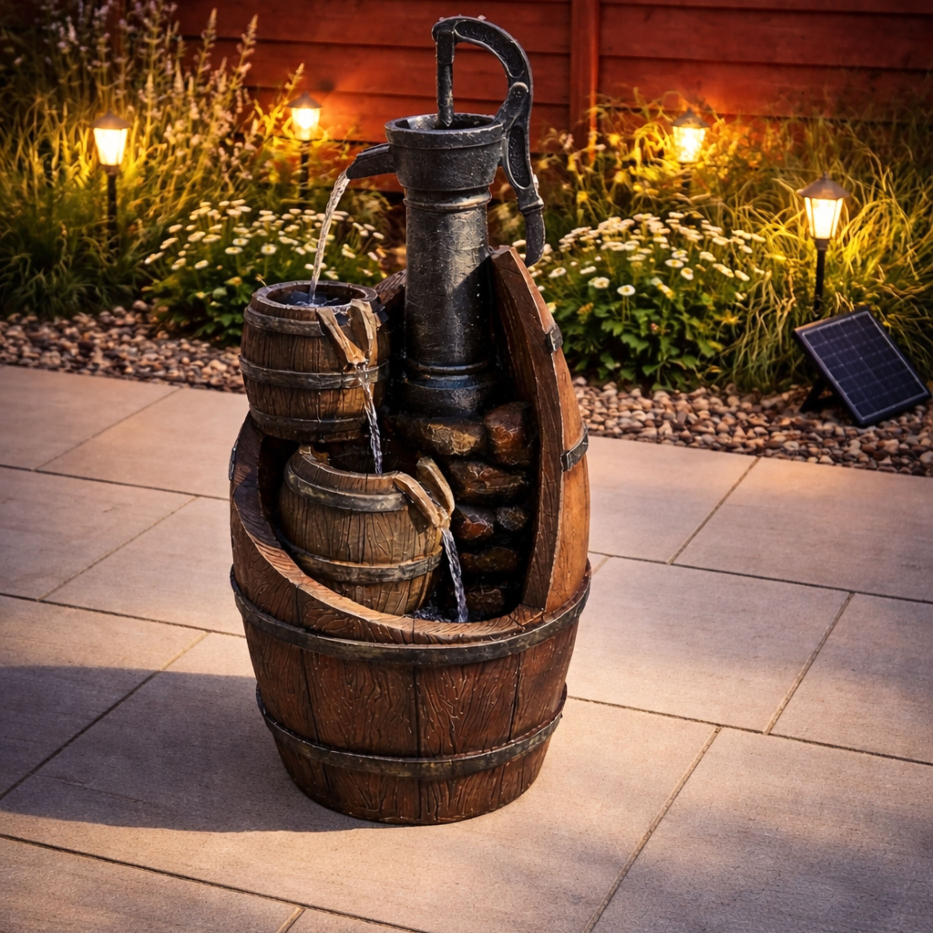 Whisky Barrels Cascade Water Feature