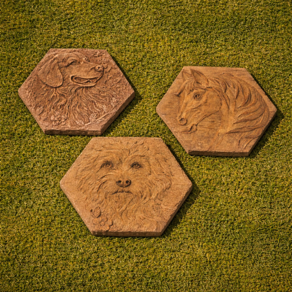 Altico Labrador, Horse & Cockerpoo Stepping Stone / Wall Plaque Collection