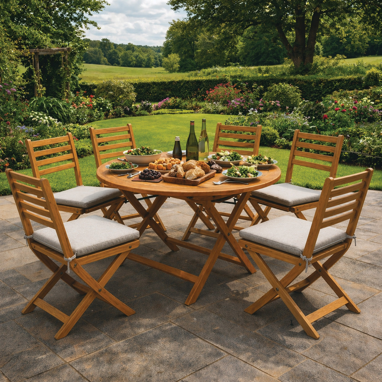 ENJOi Willowbrook Folding 6 Seat Set
