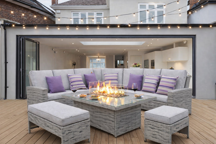ENJOi Athena Rectangular L Firepit Corner Set