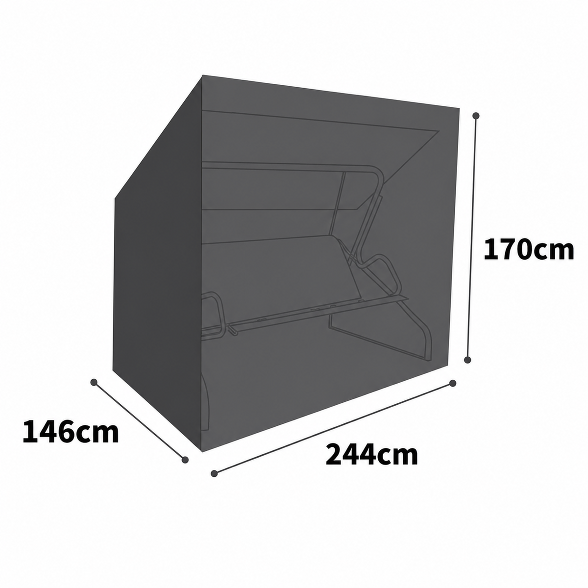 Bosmere Ultimate Protector 3–4 Seat Swing Seat Cover - Charcoal - U510C