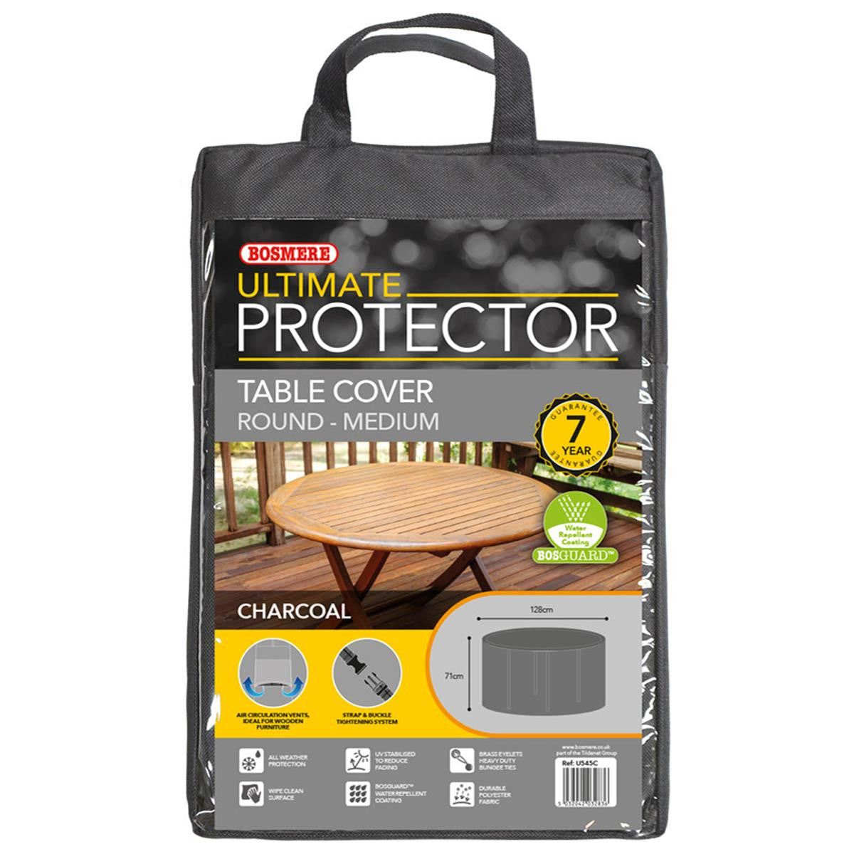 Bosmere Ultimate Protector Round Table Cover 4-6 Seat - Charcoal - U545C
