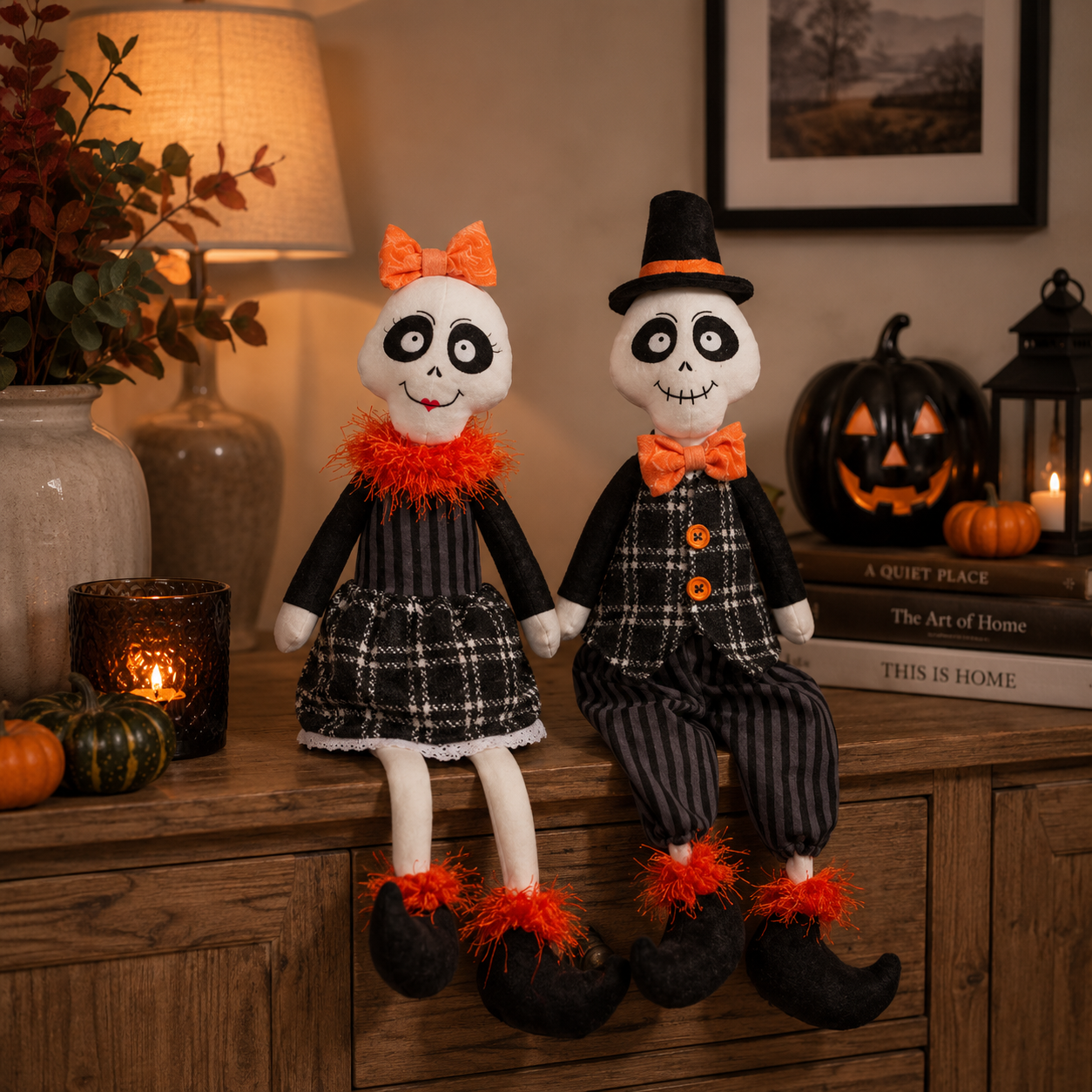 Mrs Bones Halloween Plush Decoration