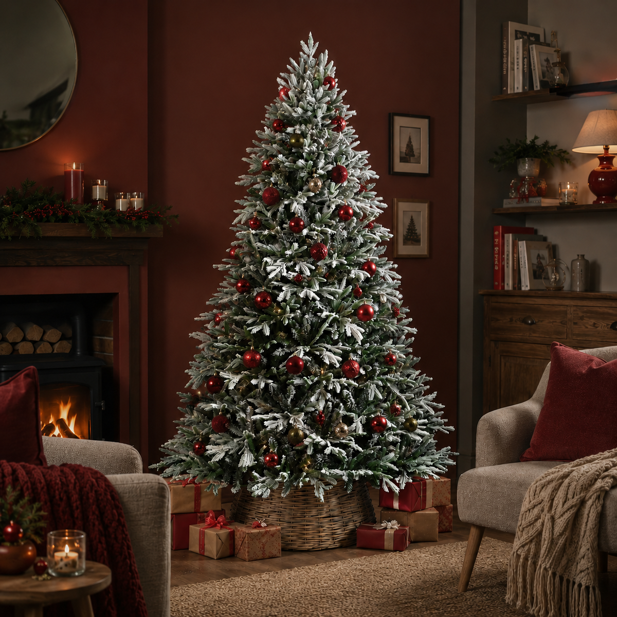 7ft Deluxe Grays Peak Flocked Pine Christmas Tree