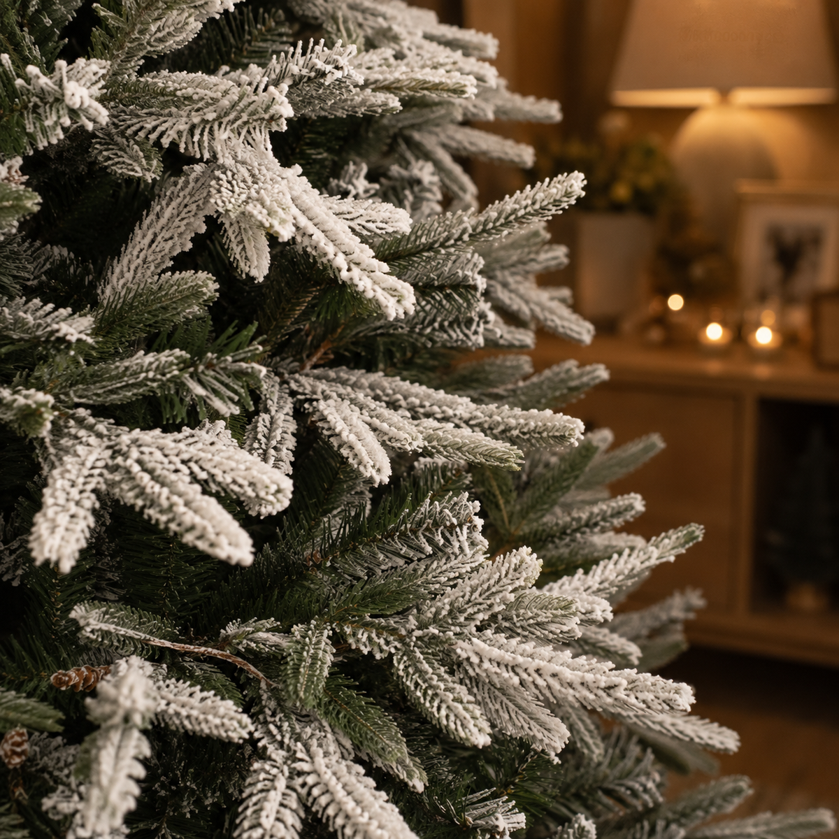 7ft Deluxe Grays Peak Flocked Pine Christmas Tree