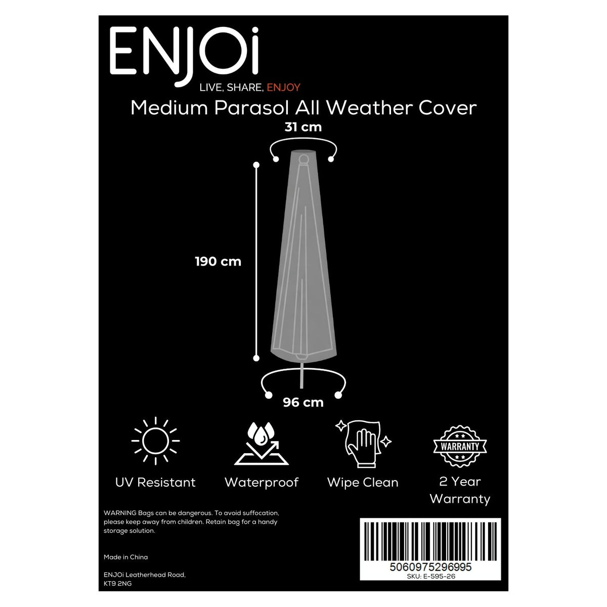 Medium Parasol All Weather Cover