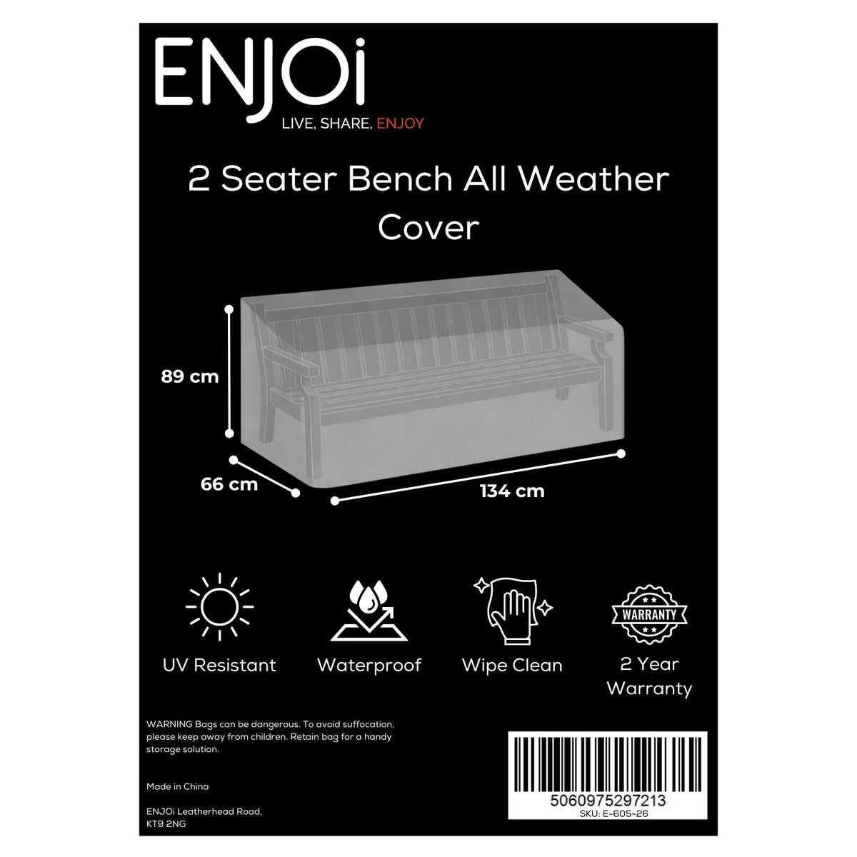 2 Seater Bench All Weather Cover