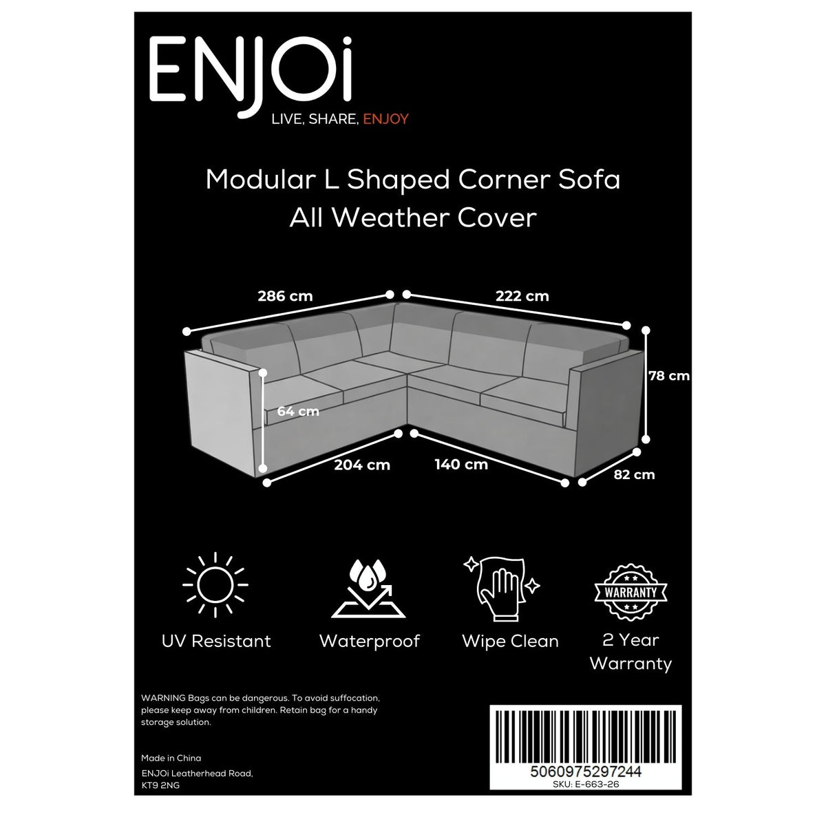 Modular L Shaped Corner Sofa All Weather Cover