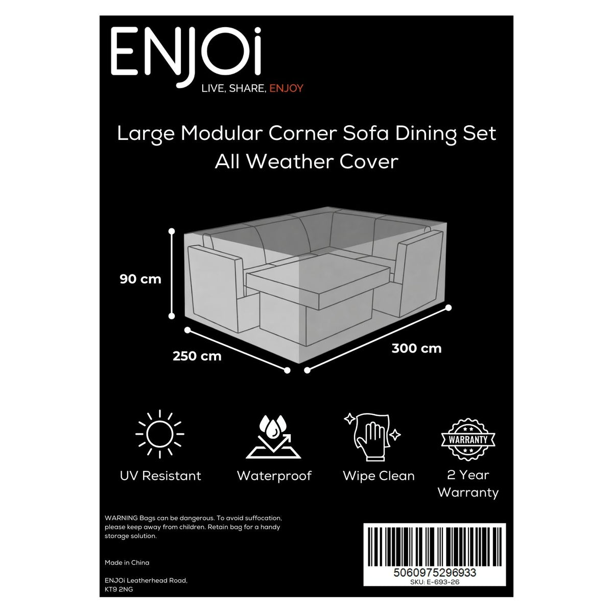Large Modular Corner Sofa Dining Set All Weather Cover