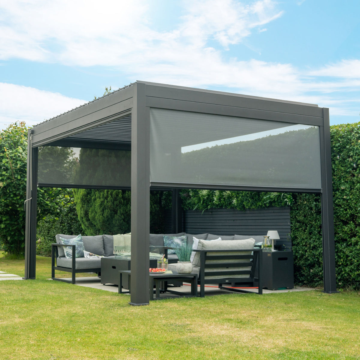 ENJOi Leo Pull Down Privacy Screen Anthracite Grey - 2.4m