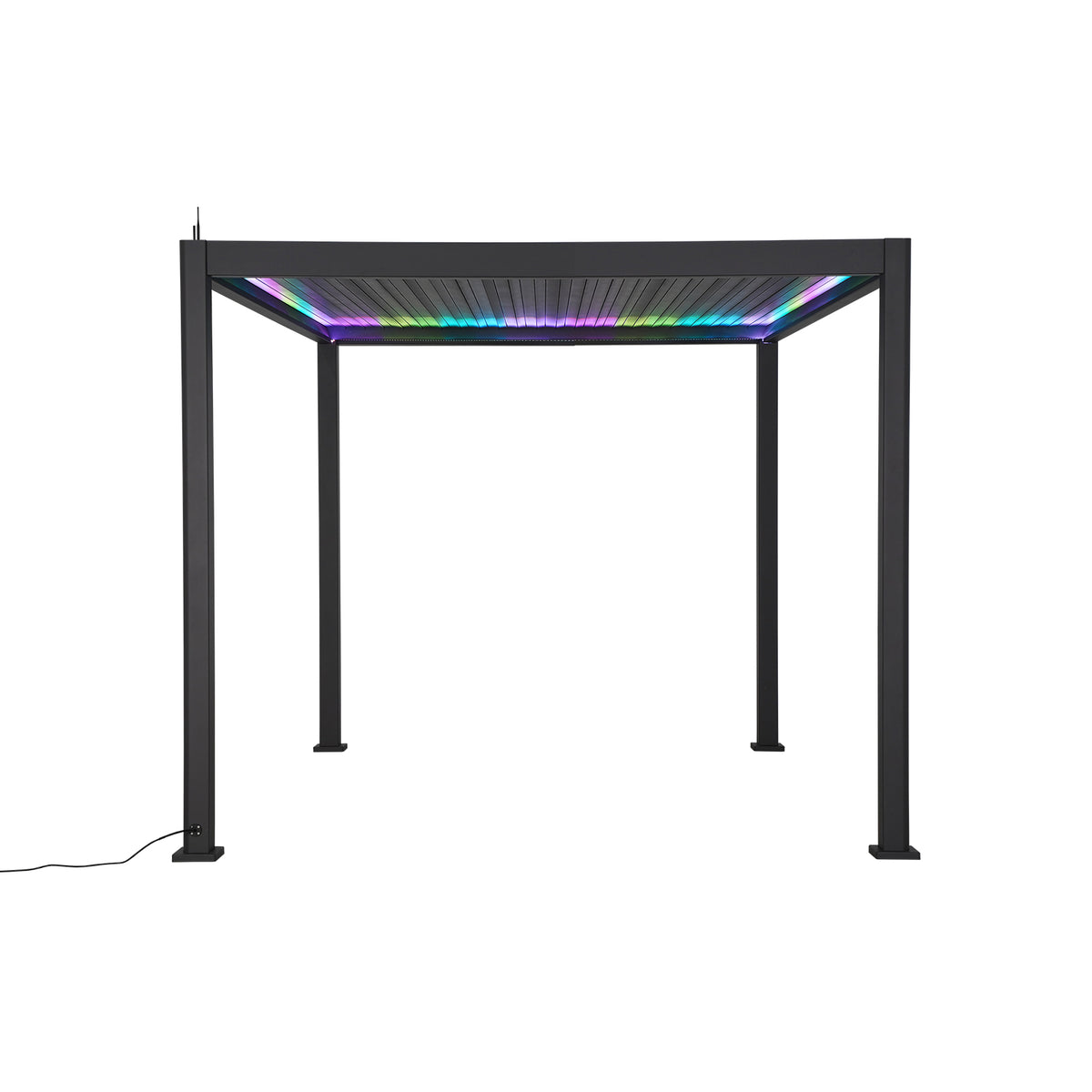 ENJOi Leo Aluminium LED Square Pergola Anthracite Grey - 3m x 3m
