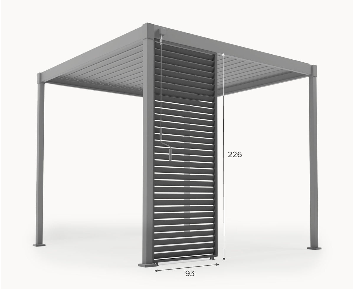 ENJOi Aura Fixed Horizontal Louvre Side Panel Anthracite Grey - 1m