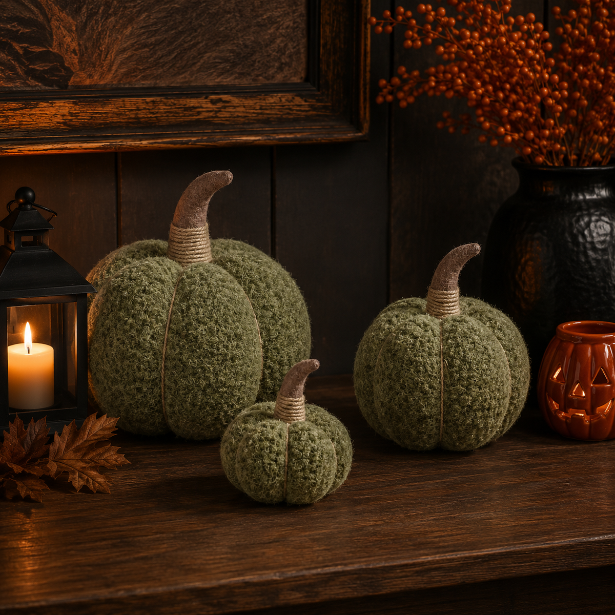 Plushy Pumpkin Sage Large Autumn Decoration